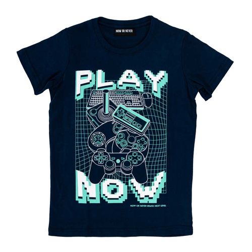 Playera Now Or Never azul para joven 321574-805