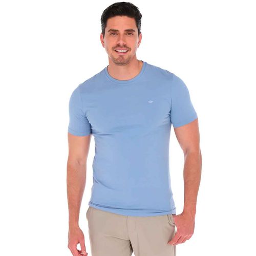 Playera Porto Blanco azul para caballero TBASIC-58