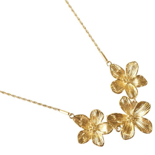 Collar con dije de flores Nuvi dorado COL-906 D