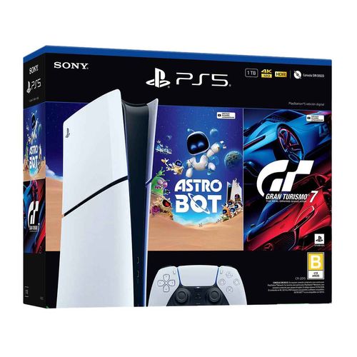 Consola Sony Playstation 5 digital astrobot + gran turismo 7 blanco 70936
