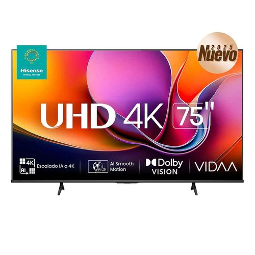 Pantalla Hisense 75p 4K negro 75a65nv