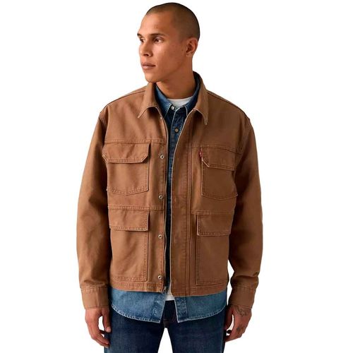 Chamarra de mezclilla Levis café para caballero 002WW-0001