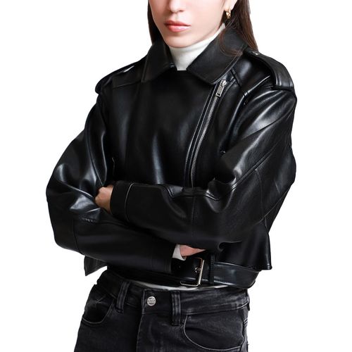 Chamarra Lob negro para dama DCDL0308