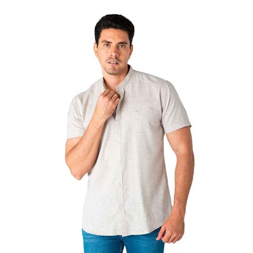 Camisa Porto Blanco beige para caballero MC-2595