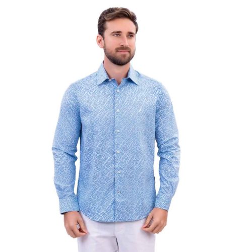 Camisa Nautica azul para caballero 48946W-4AL