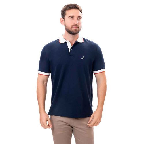Playera tipo polo Nautica azul para caballero K47901-4NV