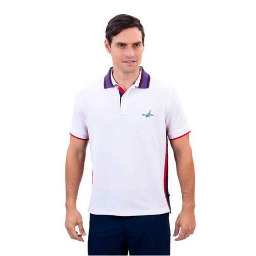 Playera tipo polo Nautica blanco para caballero K48911-1BW