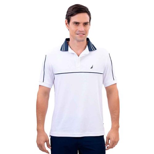 Playera tipo polo Nautica blanco para caballero K55921-1BW