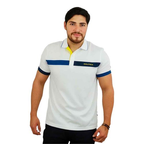 Playera tipo polo Nautica blanco para caballero KR4605-1BW