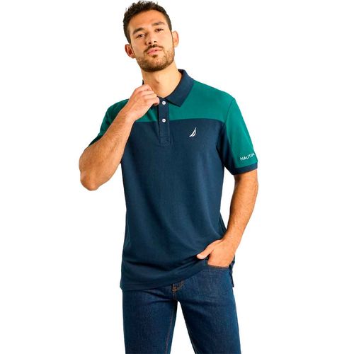 Playera tipo polo Nautica azul para caballero N1Q03250-459