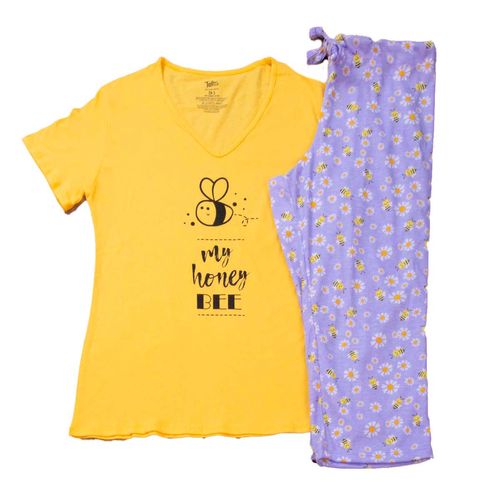 Pijama Twins amarillo para dama JMC0242
