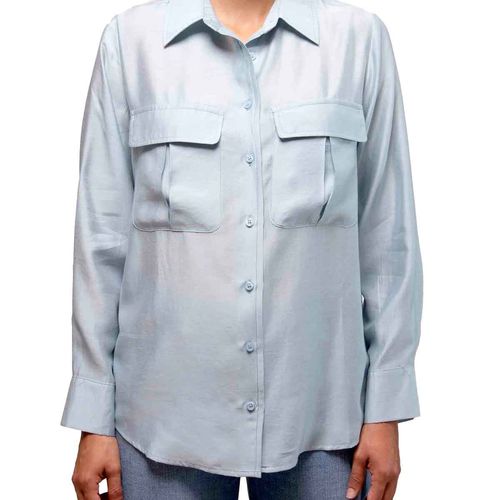 Blusa camisera Stop azul para dama 27981