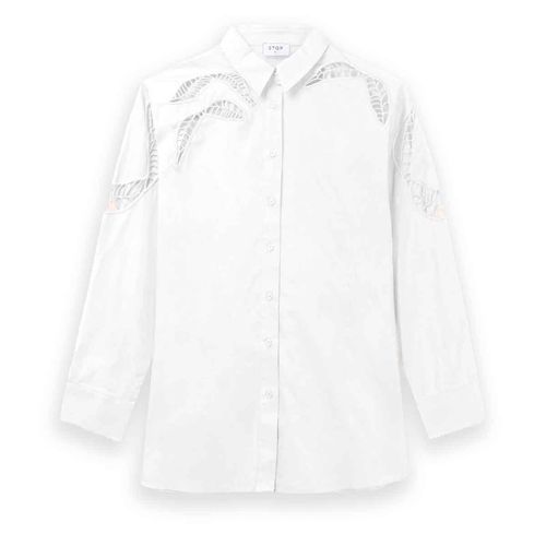 Blusa camisera Stop blanco para dama 27941