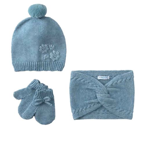 Set de gorro Mayoral azul para bebé 10019