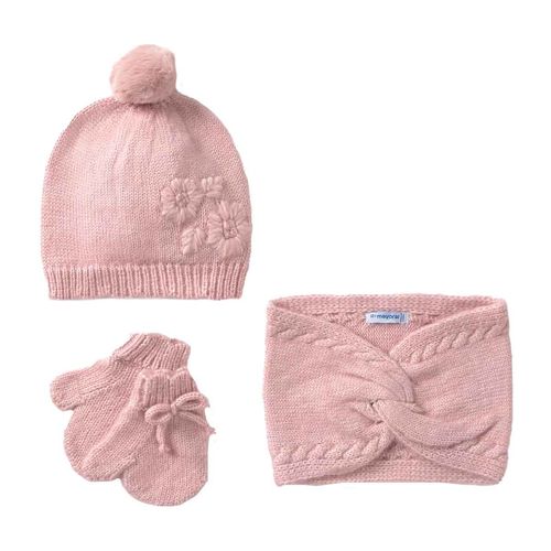 Set de gorro Mayoral rosa para bebé 10019