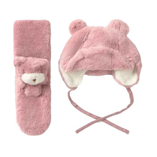 Set de gorro Mayoral rosa para bebé 10020