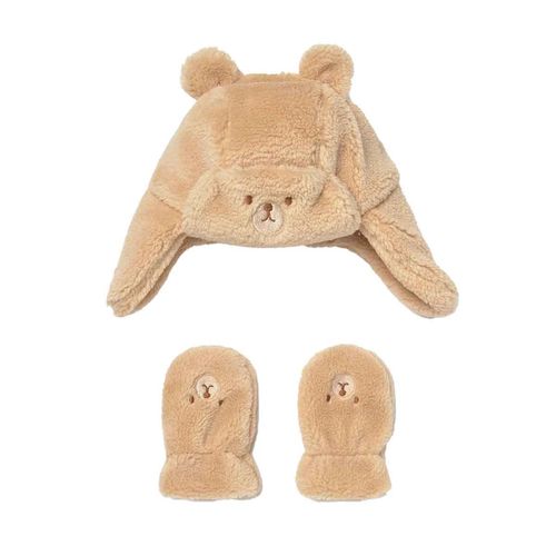 Set de gorro Mayoral caqui para bebé 10023