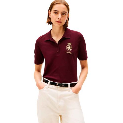 Playera tipo polo Tommy Hilfiger tinto para dama WW0WW47315