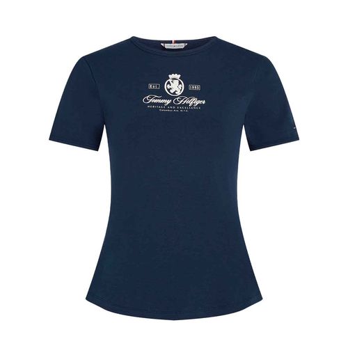 Playera Tommy Hilfiger azul para dama WW0WW47316