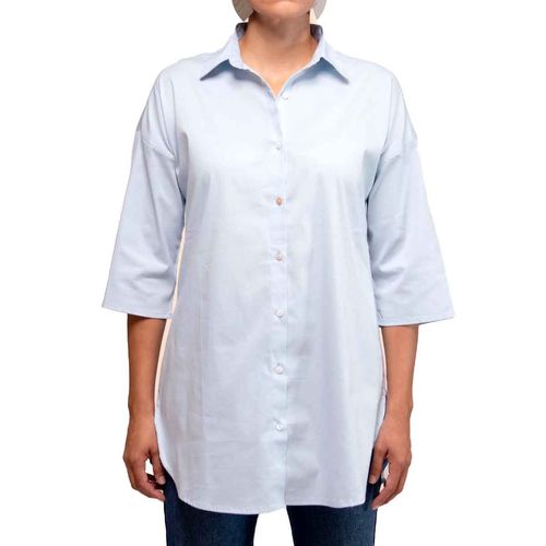 Blusa camisera Stop azul para dama 27823