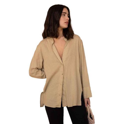 Blusa camisera Emarola & Co beige para dama 71924