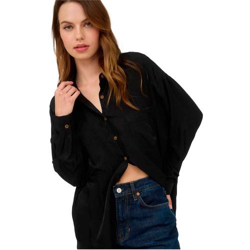 Blusa camisera The Workshop negro para dama TW1413
