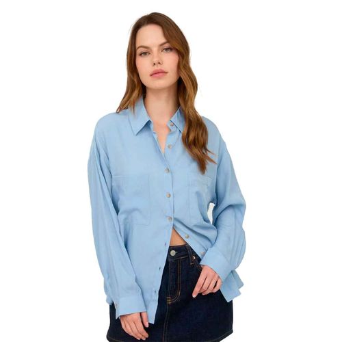 Blusa camisera The Workshop azul para dama TW1413