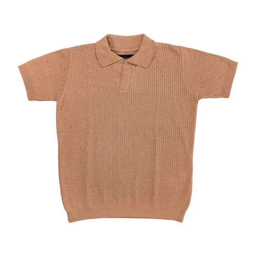 Playera tipo polo Mako & Co café para caballero MKHC0032