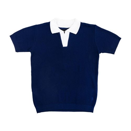 Playera tipo polo Mako & Co azul para caballero MKHC0034