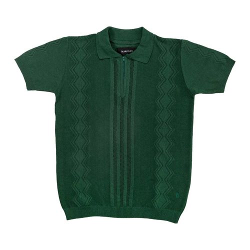 Playera tipo polo Mako & Co verde para caballero MKHC0036