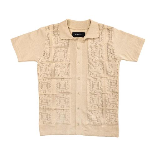 Camisa Mako & Co beige para caballero MKHC0039