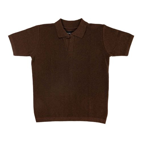 Playera tipo polo Mako & Co café para caballero MKHC0029