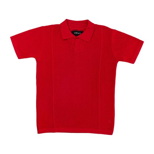 Playera tipo polo Mako & Co rojo para caballero MKHC0028