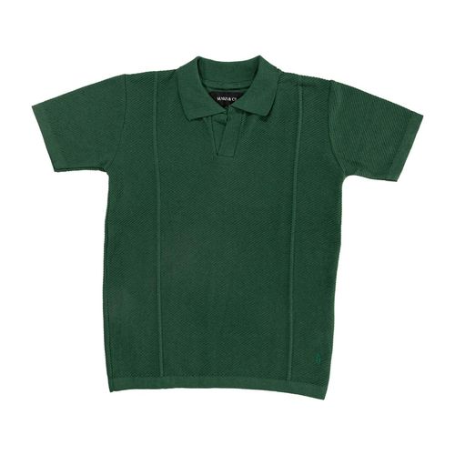 Playera tipo polo Mako & Co verde para caballero MKHC0028