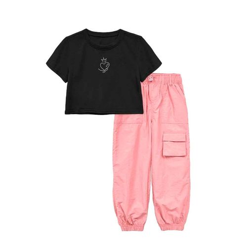 Conjunto Cutie Patootie negro para niña  GKSS-Y24-3604B