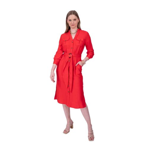 Vestido Anne Klein rojo para dama 9277