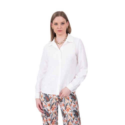 Blusa camisera Anne Klein blanco para dama 7687