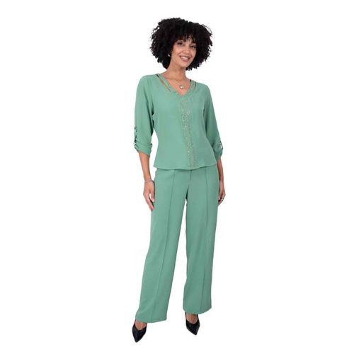 Pantalón Anne Klein verde para dama 2446