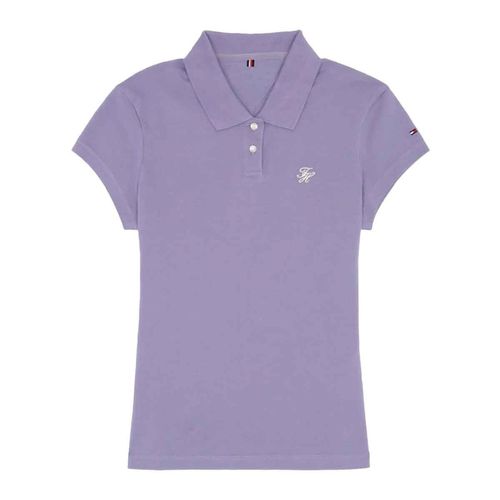 Playera tipo polo Tommy Hilfiger lila para dama WW0WW48271