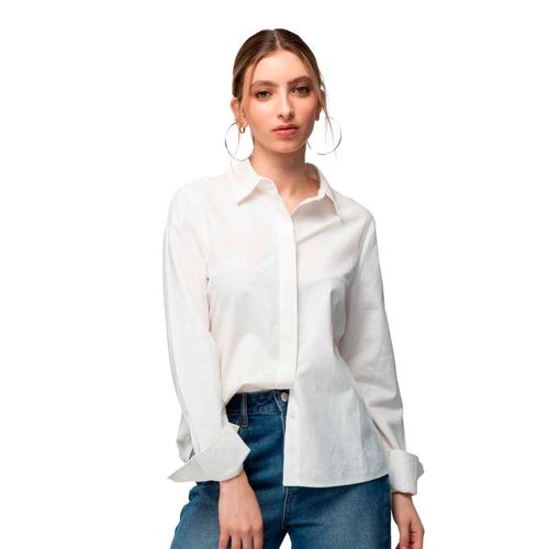 Blusa camisera Ferriano blanco para dama BP01702