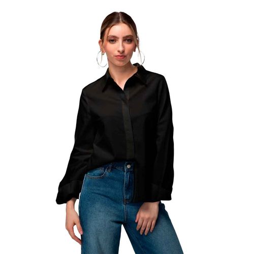 Blusa camisera Ferriano negro para dama BP01702