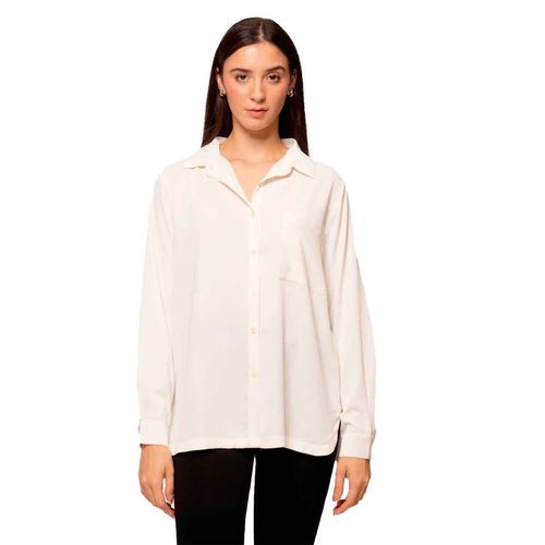 Blusa camisera Stop blanco para dama 27819