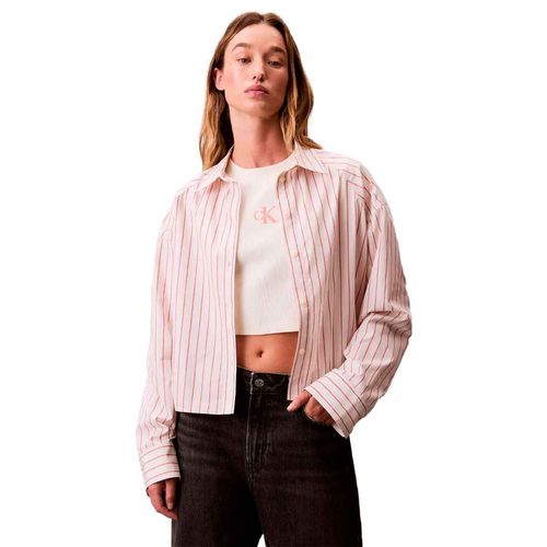 Blusa camisera Calvin Klein beige para dama 47C118G