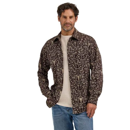 Camisa Wrangler café para caballero 112374193