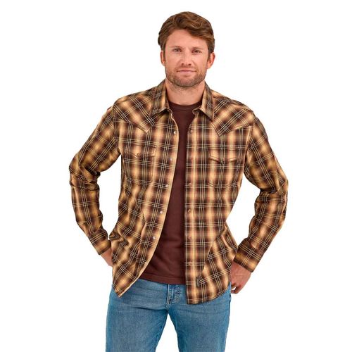 Camisa Wrangler amarillo para caballero 112374194
