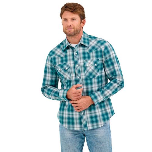 Camisa Wrangler verde para caballero 112374197