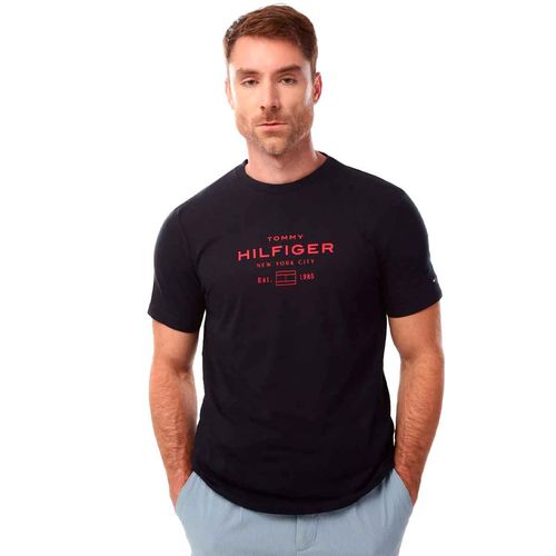 Playera Tommy Hilfiger azul para caballero MW0MW40002-DW5