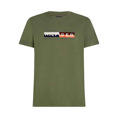 Playera Tommy Hilfiger verde para caballero MW0MW40014-PLI