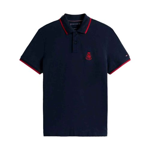 Playera tipo polo Tommy Hilfiger azul para caballero MW0MW40428-DW5