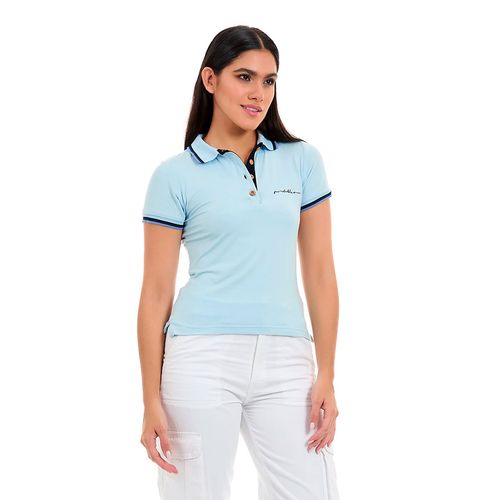 Playera tipo polo Porto Blanco azul para dama DPE-2342
